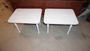 lot 46 image: Two White Painted Tables--24  x  18  x  17 Tall