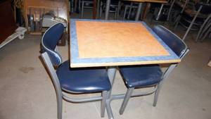 lot 5 image: Commercial Size Table W  Two Chairs---Tables Are 28  x 23 34  x 30 Tall