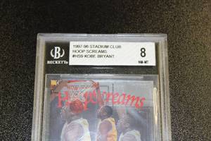 lot 9 image: 1997-98 Stadium Club Hoop Screams Kobe Bryant BGS 8