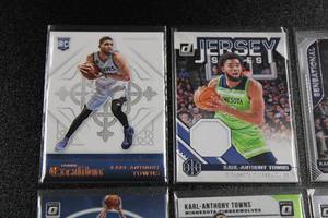 lot 22 image: Karl Anthony Towns Rookie Relic Insert Lot  6 Cards