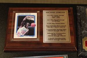 lot 50 image: Sports Card Plaque Resale Lot  Michael Jordan