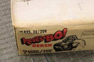 lot 76 image: 1981 Fleer Heres Bo Derek Sealed Case Of 12 Boxes