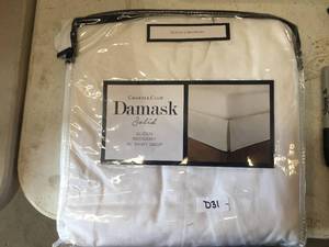 Brand New Charter Club Damask 100% Supima Cotton 550 Thread Count 16 Drop Queen Bedskirt