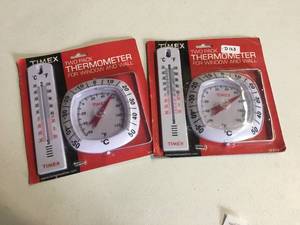 Brand New Lot of TWO Timex Two Pack Thermometer For Window Or Wall In Sealed Packages