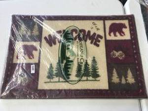 Brand New Lot of TWO Woodland Creek 21 x 16 Berber Welcome Rugs