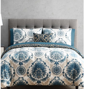 Brand New Hallmart Collectibles Scroll Medallion 12 Piece Reversible King Comforter Set