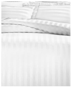 Brand New Charter Club Damask 1.5 Stripe 100% Supima Cotton 550 Thread Count 3 Pc. FullQueen Duvet Cover Set