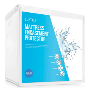Brand New Lucid Queen Waterproof Encasement Mattress Protector