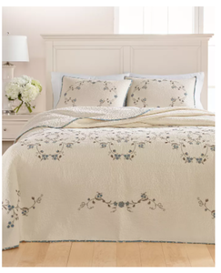 Brand New Martha Stewart Collection Westminster Vines Cotton Queen Bedspread, Created for Macys