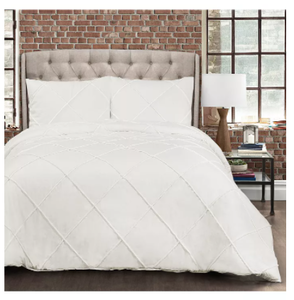 Brand New Lush Dcor Diamond Pom Pom 3-Piece FullQueen Comforter Set