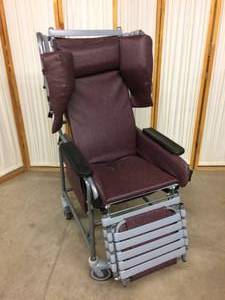 lot 3 image: MSRP $2500 BRODA Seating Centric Positioning Tilt Semi Reclining Wheelchair 30 VT 18 For&nbspTherapeutic Pressure Redistribution & Key Features To Accommodate Multiple Levels Of Care - Excellent Condition Perhaps Missing A Padded Foot Rest