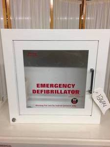 lot 7 image: Emergency Defibrillator Box AED Cabinet