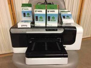 lot 13 image: HP OfficeJet 8000 A809 InkJet Printer Color Plain Paper Print Desktop 35 ppm Mono  34 ppm Color Print 250 sheets Input Automatic Duplex Print Ethernet USB with Focus HP 940XL C4906 Ink Cartridges - Tested As Working