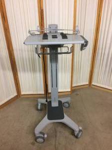 lot 32 image: WOW MSRP $1500 Ergotron Neo-Flex LAPTOP PLATFORM HEIGHT ADJUSTABLE SIT TO STAND WorkSpace Cart - GREAT CONDITION ELECTRONICS ETC NOT INCLUDED 