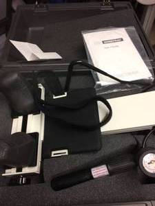 lot 43 image: &nbspSAUNDERS CERVICAL HOMETRAC DELUXE PNEUMATIC SYSTEM HOME NECK TRACTION DEVICE WCASE - GREAT WORKING CONDITION&nbspWEAR TO NECK REST - 1st PIC STOCK PHOTO