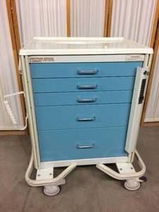 MSRP $1800 ARMSTRONG HEAVY DUTY A-SMART MEDICAL SUPPLY MEDICATION&nbspBLUE CRASH CART WITH 5 DRAWERS WOW LOCKS WITH KEY - BUILT TO LAST A LIFETIME -  GREAT CONDITION&nbsp