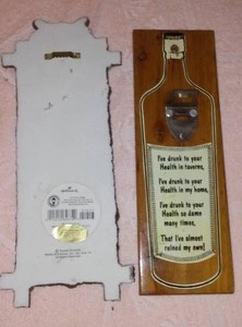 lot 64 image: Bottle opener and Thomas Kincaid dcor.