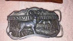 lot 65 image: Minnesota wildlife belt buckle. #176 of 1000.