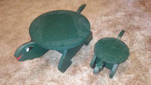 lot 87 image: (2) Turtle plant stands. Cute.