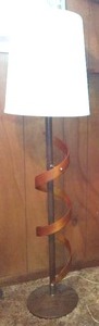 lot 98 image: Art Deco lamp-wood wrapped- so cool.