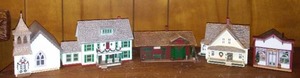 lot 100 image: Hallmark houses from Hallmark movies would work with model railroading.