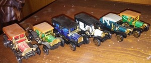 lot 103 image: 6 Small Imported  Antique Cars # 304 collection.