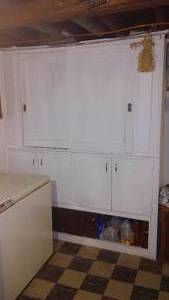 lot 160 image: Large cabinet with contents.