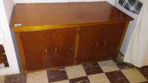 lot 161 image: Vintage wood base cabinet. Very Nice