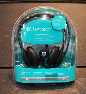 lot 106 image: New logitech USB H390 Headset with noise cancelling mic