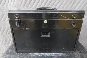 METAL TOOL BOX FULL OF GOODIES