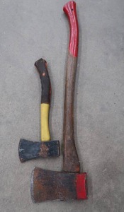 VINTAGE AXE, AND NEWER HATCHET