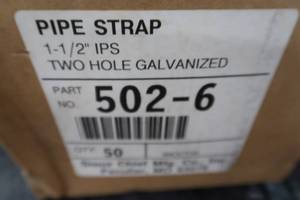 NEW BOX OF 1 12 IPS PIPE STRAPS.