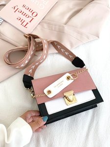 Push Button Detail Flap Square Bag