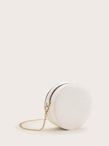 Croc Embossed Round Shaped Chain Bag