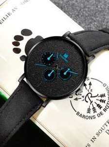 Men Round Pointer Quartz Watch