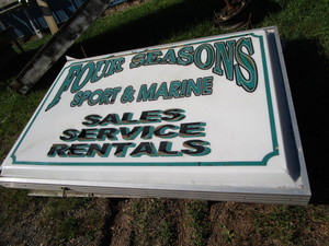 Sign 4ft x 6ft double sided, lights...