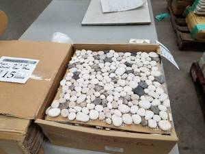 Lot of ( 19 ) Emperador River Rocks Tile 12x12