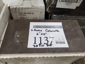 Lot of ( 120 ) Bruno Di Pietra Calacath Tile 6x12 Dark Grey