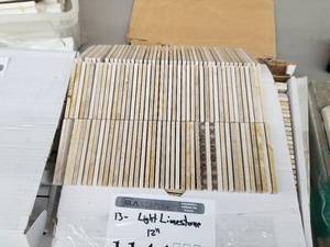 Lot of ( 13 ) Tumbled Limestone Tile 12x12 Light