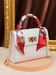 lot 16 image: Twilly Scarf Decor Turn-lock Satchel Bag