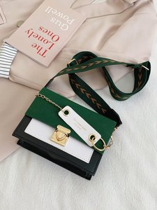 lot 23 image: Colorblock Pattern Lock Crossbody Bag