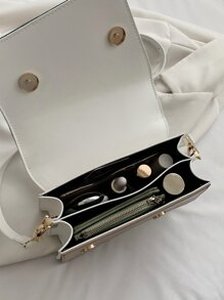 lot 40 image: Color Block Asymmetrical Flap Crossbody Bag