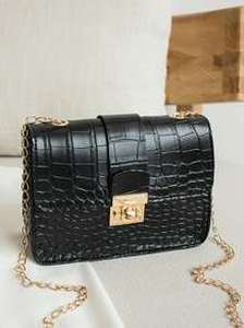 lot 45 image: Croc Embossed Chain Crossbody Bag