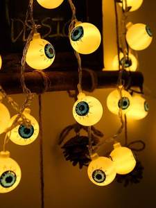 lot 8 image: 1pc Halloween String Light With 10pcs Eye Shaped Bulb