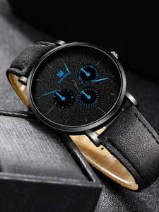 lot 38 image: Men Round Pointer Quartz Watch