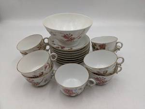 Beautiful Porcelain Rosebud 18 PieceTea Set