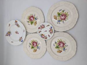 6 Beautiful Vintage Rose China Collection