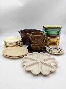 Large Assortment of Vintage Fiestaware and Stoneware