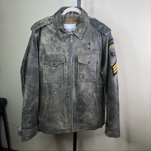 Ash Grey Wilsons Leather Jacket Mens Size Extra Large