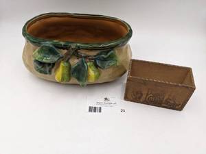 Vintage Hand-Built Ceramic Pot and Cigar Box